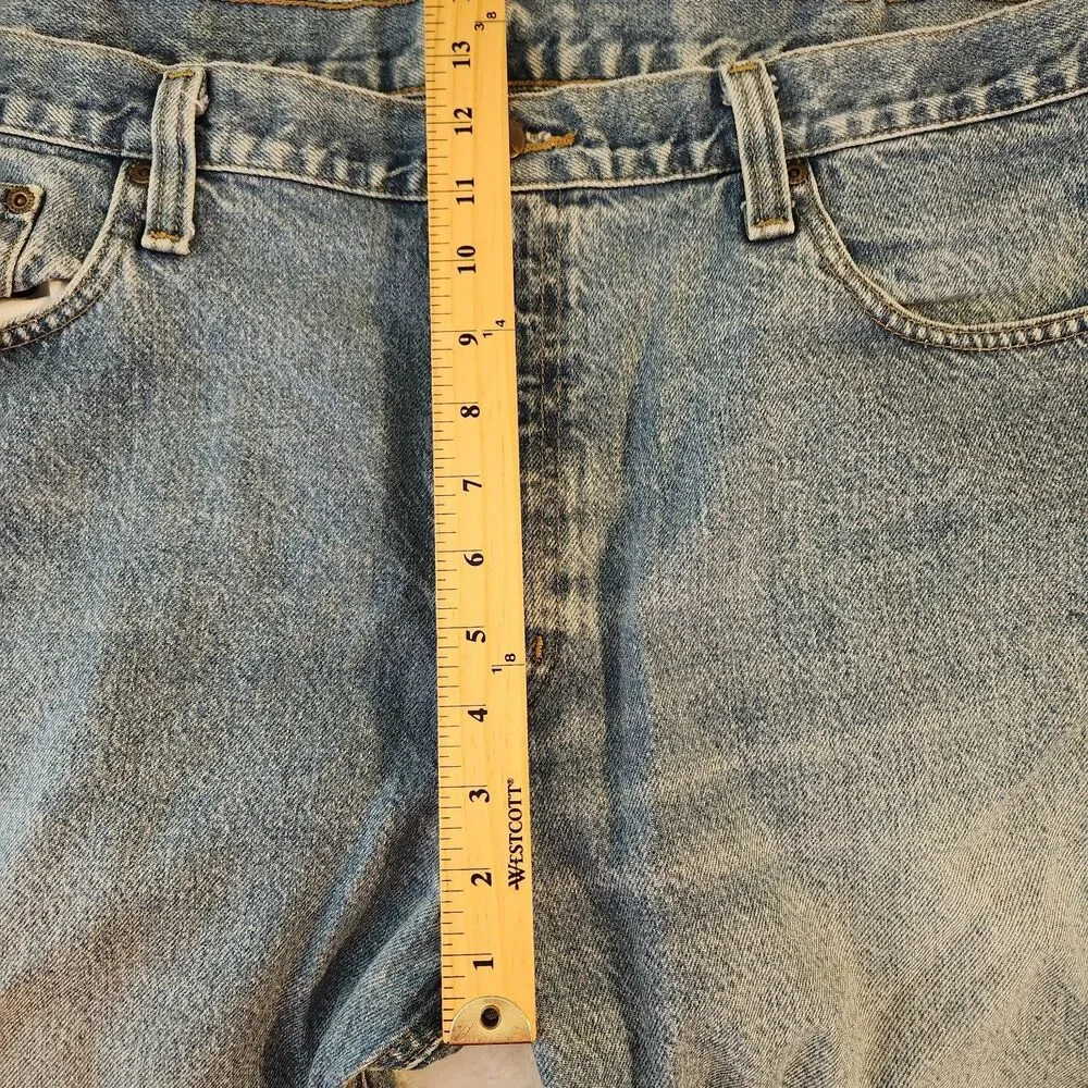 Carhartt Jeans Mens 42x30 Blue Traditional Fit Cotton Denim Distressed Worn Work
